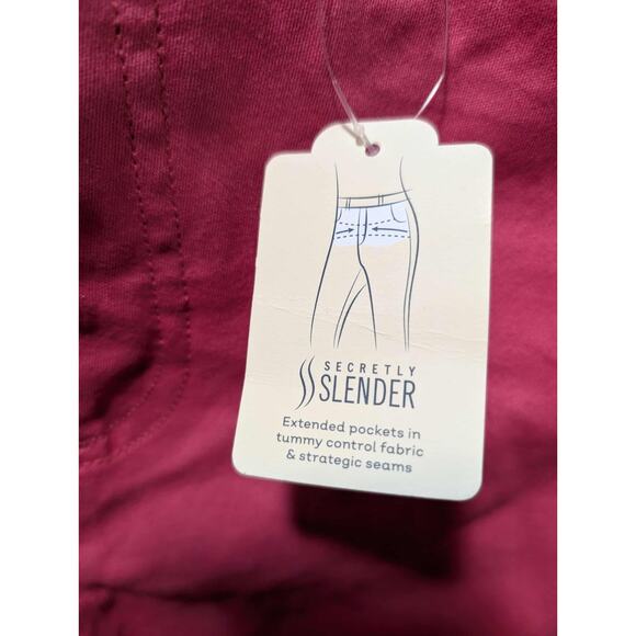 NEW! St. Johns Bay Womens 2P Capri Pants Pink Mid Rise Stretch Slender Security - Picture 2 of 7